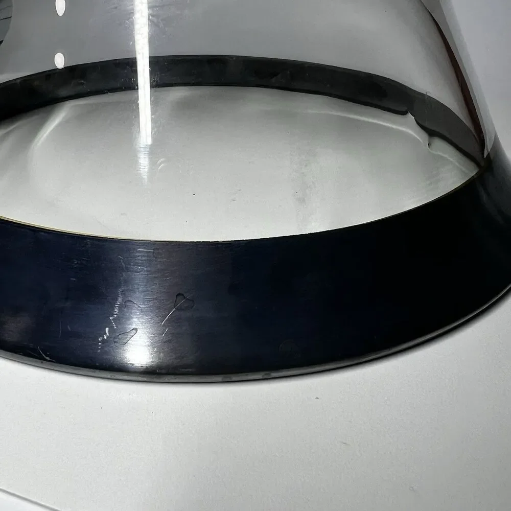 Vintage Dorothy Thorpe Style Silver Deposit Glass Serving Salad Bowl MCM Large